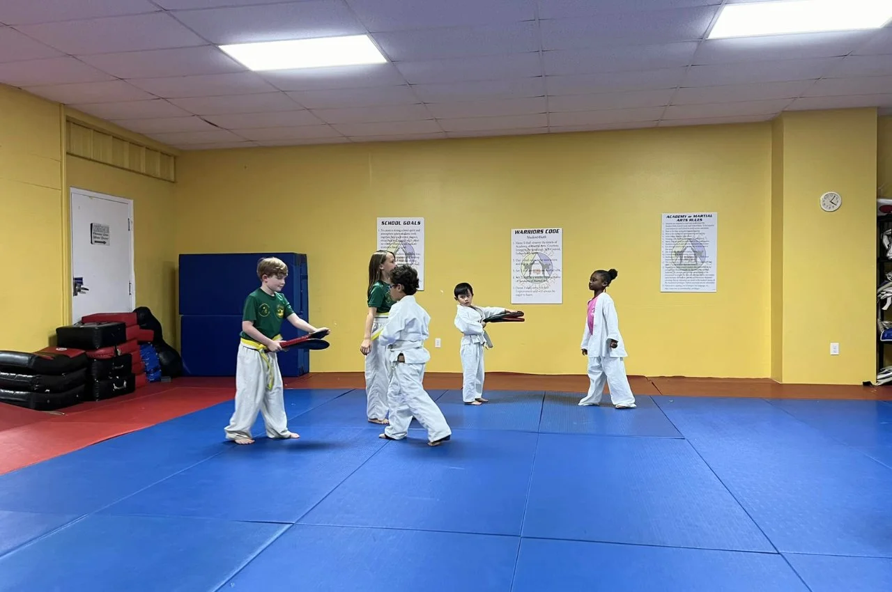 Kids building focus through martial arts
